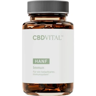 Abbildung von Immun Kapseln für ein belastbares Immunsystem Mit Zink, Vitamin D, C, Selen, Hanfprotein, Holunder, Sternanis, Cistus, Ingwer u.v.m. 60