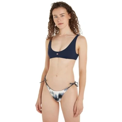 Abbildung von Tommy Jeans Heritage Scoop Bralette Bikinitop, Damen, Größe: XL/XXL, Dark night navy