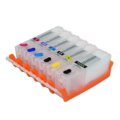 Abbildung von 6 wiederbefüllbare Tintenpatronen PGI 580, CLI 581 kompatibel mit Canon Pixma TS8150, TS8151, TS8152, TS8240, TS8241, TS8242, TS8250, TS8251, TS8252 TS8350, TS8351, TS8352, TS9150, TS9155