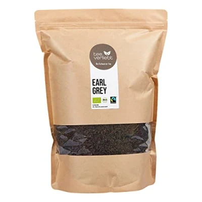 Abbildung von teeverliebt Bio Schwarztee Earl Grey 1000 g I Schwarzer Tee lose klassischer English Breakfast Tea mit Bergamott Öl Fairtrade Standard 1 kg