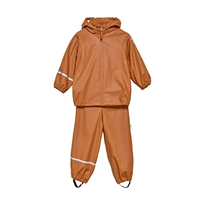 Abbildung von CeLaVi Unisex Kids Basic Recycle PU Rainwear Set, Amber Brown, 140