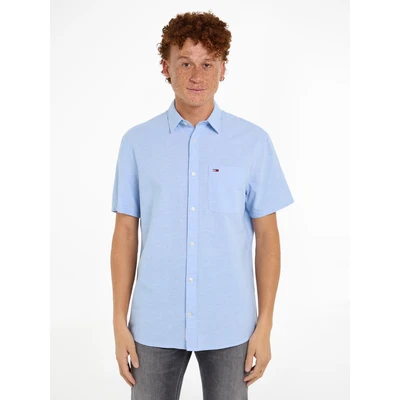 Abbildung von Tommy Jeans Kurzarmhemd TJM REG LINEN BLEND SS SHIRT mit Logostickerei
