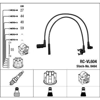 Abbildung von NGK 8464 Zündkabelsatz 5 VOLVO: 440 K, 480 E