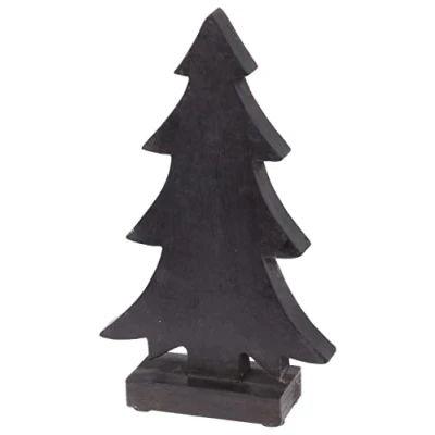 Abbildung von Koopman International b.v Tannenbaum Schwarz Holz Weihnachtsbaum Dekobaum Weihnachten Deko 32cm
