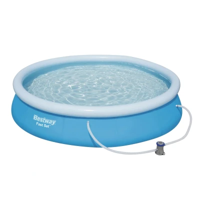 Abbildung von Bestway Fast Set 57313, 9677 l, Gerahmter Pool, Grau, 22,4 kg