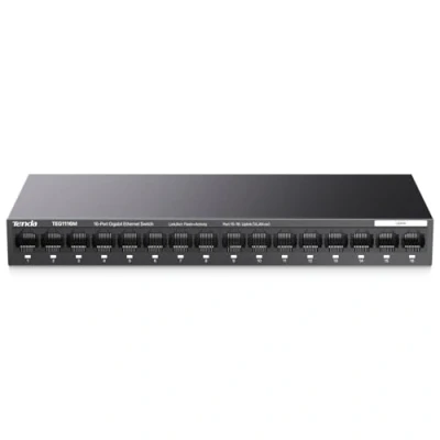 Abbildung von Tenda TEG1116M 16 Ports Gigabit Switch Unmanaged LAN Netzwerk (VLAN, Desktop /Wandmontage, Lüfterlos, Plug and Play, Metallgehäuse, Schwarz)