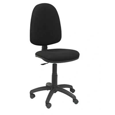 Abbildung von PIQUERAS Y CRESPO Modell 04CP Ergonomischer Bürostuhl mit Permanentkontaktmechanik, höhenverstellbar und räder parkett Sitz Rücken gepolstert in Stoff BALI schwarz