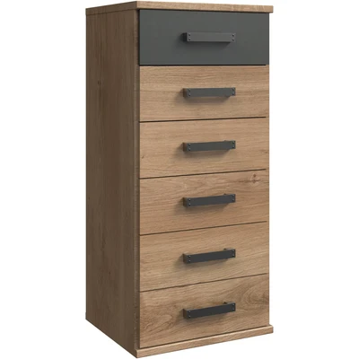 Abbildung von Froschkönig24 Cork Kommode Anrichte Sideboard Plankeneiche/Graphit