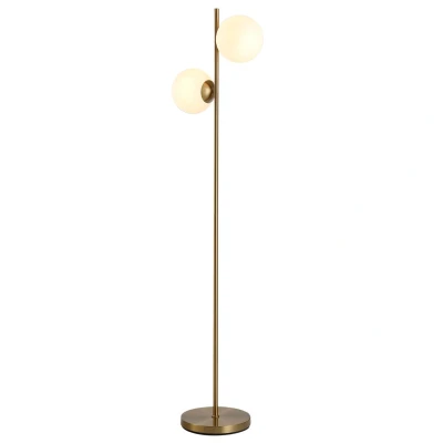 Abbildung von HOMCOM Stehlampe mit 2 Lampenschirmen, x E27 (nicht im Lieferumfang enthalten)