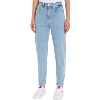 Abbildung von Tommy Jeans Damen Hose Slim Mom Fit, Blau (Denim Light), 24W/34L