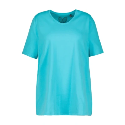 Abbildung von Ulla Popken Tshirt basic, Damen, Größe: 54/56, Tiefes aqua
