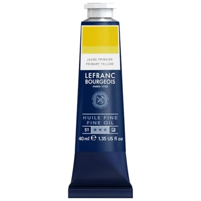 Abbildung von Lefranc Bourgeois 301755 Feine Ölfarbe in hervorragender Qualität,lichtecht mit gleichmäßige Konsistenz, 40ml Tube, ideal für Keilrahmen, Leinwand, Malkarton Zitronengelb