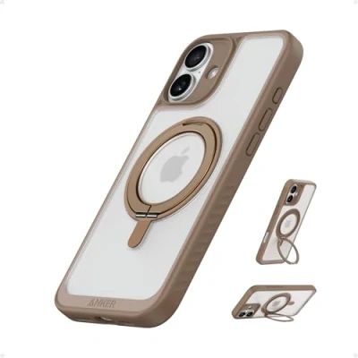 Abbildung von Anker FlexStand magnetisches Case für iPhone 16, 360 Ringständer, Matte und rutschfeste Schutzhülle, 15,5cm Hülle mit verbesserter MagSafe Kompatibilität
