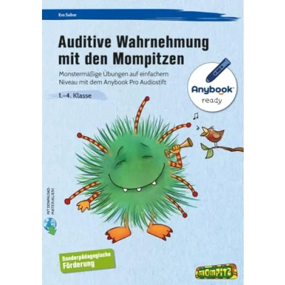 Abbildung von Auditive Wahrnehmung mit den Mompitzen Anybook: Monstermäßige Übungen auf einfachem Niveau dem Anybook Pro Audiostift (1. bis 4. Klasse)