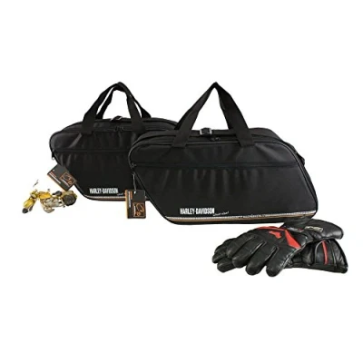 Abbildung von made4bikers Promotion Bag: Bedruckte Koffer Innentaschen passend für Harley Davidson Road King mit Leder Koffern