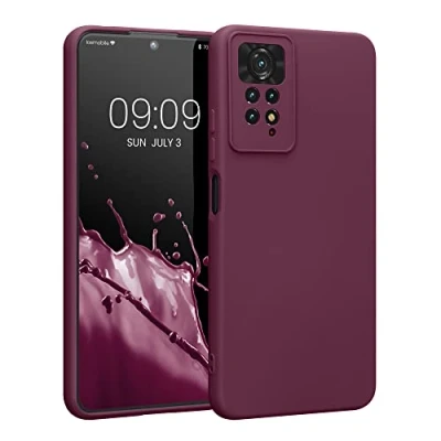 Abbildung von kwmobile Slim Case kompatibel mit Xiaomi Redmi Note 11 Pro/Note Pro (5G) / 12 (4G) Hülle Handyhülle aus Silikon in Bordeaux Violett