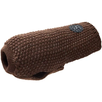 Abbildung von HUNTER Hundepullover FINJA, Farbe: braun, Warmer Strickpullover für kalte Tage, reflektierendes Garn mehr Sichtbarkeit, weich &amp; elastisch, komfortabel, waschbar bei 30C, Größe: 60