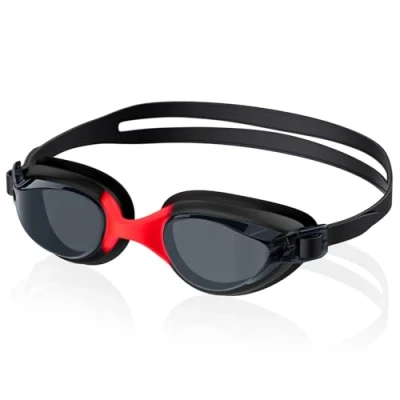 Abbildung von Ambienden Unisex Swimming Goggles, Anti Fog &amp; Leak Proof With Clear Lens Adjustable Colorful Nose Bridge, Professional Wide Vision Comfort Fit For Adults Outdoor