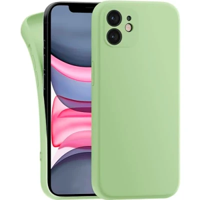 Abbildung von MyGadget Hülle Kompatibel mit iPhone 11 robuste Silikon Schutzhülle TPU Case Slim Silikonhülle Back Cover Kratzfest Handyhülle Matt Grün