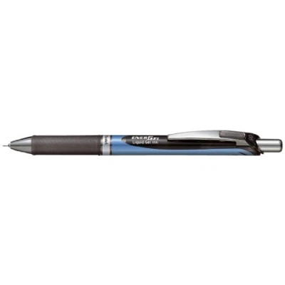 Abbildung von Pentel Gel Tintenroller EnerGel BLN75 A mit Druckmechanik und Nadelspitze ,schwarz, 12 stuck