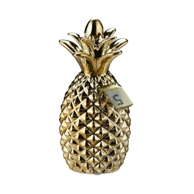 Abbildung von relaxdays Spardose Ananas gold