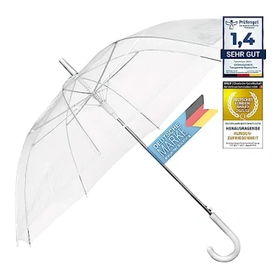 Abbildung von Goods+Gadgets Stockregenschirm, Eleganter Regenschirm in transparent