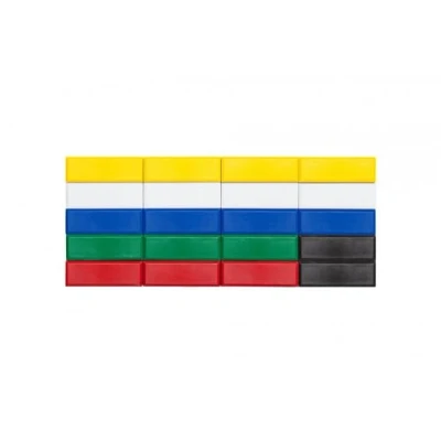Abbildung von MAUL Facetterand Magnete (20 Stück) MAULpro 53 x 18x 10 mm Mini aus Kunststoff Starke für Whiteboard und Magnettafel ideal Büro, Homeoffice Werkstatt Bunt