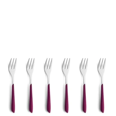 Abbildung von Kuppels Kuchengabel PRISMA (6 Stück), Edelstahl 18/0, ABS, wildberry glänzend, 6 tlg.