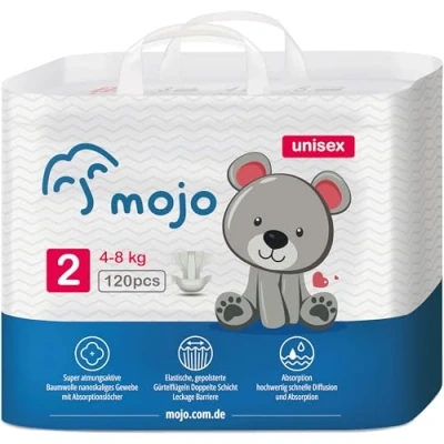 Abbildung von Komfortable Größe 2 Einweg Babywindeln Ultra absorbierend Auslaufsicher Hautfreundlich Atmungsaktiv Unisex Windeln für Kinder, 120 Stück 4 8 kg