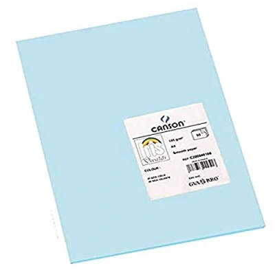 Abbildung von Canson 200040166 Iris Vivaldi glattes, farbiges Papier, A4, himmelblau 20