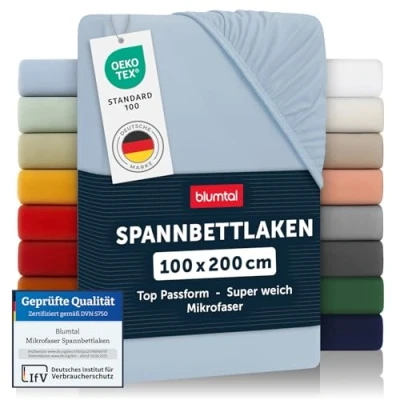 Abbildung von Blumtal Spannbettlaken Bettlaken aus Mikrofaser Oekotext zertifiziertes Bettlaken, Mikrofaser, Gummizug: rundum, (1 Stück), bis 40cm Matratzenhöhe mit Rundumgummizug