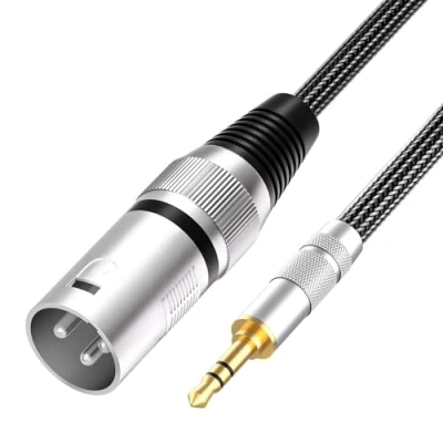 Abbildung von Tisino 3,5 mm auf XLR Kabel, unsymmetrisch Mini Klinkenstecker 3,5mm AUX Stecker Adapter Mikrofonkabel 1m