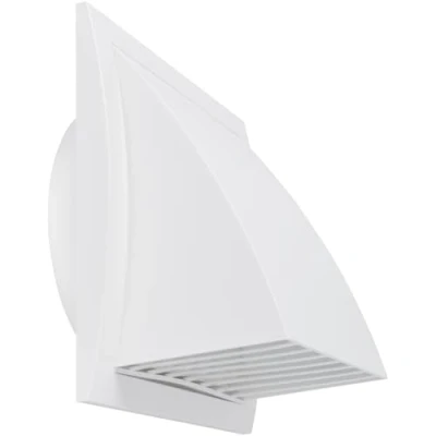 Abbildung von 15 cm Ablufthaube mit Regenschutz, Weiß, für Innen und Außenbereich, HVAC Abluftkanal, 190 x mm, Auspuffklappe (Ø150 Weiß)