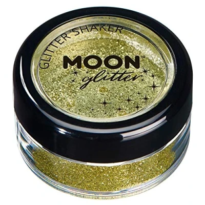 Abbildung von Fein Glitterstreuer von Moon Glitter 100% kosmetische Glitzer für Gesicht, Körper, Nägel, Haare und Lippen 5g Gold