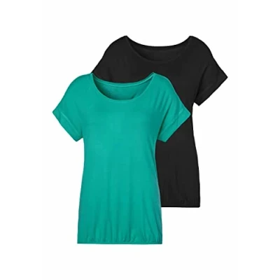 Abbildung von Vivance T Shirt (2er Pack) mit elastischem Saumabschluss aus Viskose Elasthan Qualität