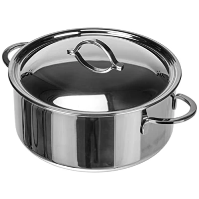 Abbildung von Spring CRISTAL Bratentopf mit Deckel rostfreier Edelstahl Ø 20 cm, Höhe: 9 cm 2,7 ltr. induktionsgeeignet Bräter backofengeeignet Spülmaschinenfest Kochtopf