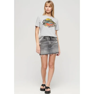 Abbildung von Superdry LA Graphic Tshirt print, Damen, Größe: 42, Flake grey marl