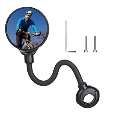Abbildung von Fahrradspiegel, 360 verstellbarer Lenker und drehbarer konvexer Spiegel aus Acryl, Sicherheitsspiegel, für Mountainbike, E Bike, Moped