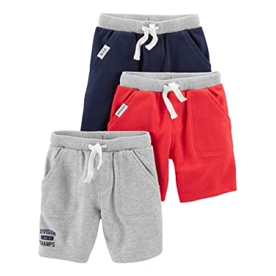 Abbildung von Simple Joys by Carter&#039;s Baby Jungen Multi Pack Knit Shorts, Rot/Grau/Marineblau, 3 6 Monate (3er