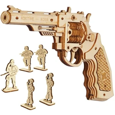 Abbildung von Gummiband Revolver Holzbausatz