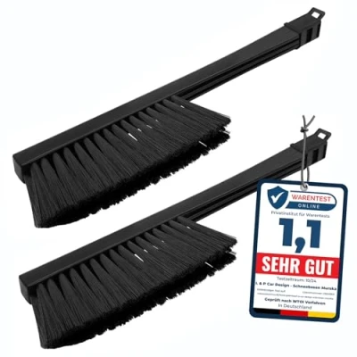 Abbildung von [ 2 Stück ] Schneebesen Auto Besen Winter Murska Schnee lackschonend Schneebürste Schneefeger (2x L&amp;P A059 Schwarz Limited Edition)