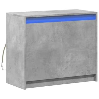 Abbildung von vidaXL LED Sideboard, Kommode mit Stauraum Türen, Beistellschrank für Wohnzimmer Flur, Anrichte Flurschrank, Betongrau Holzwerkstoff