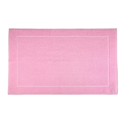 Abbildung von Caleffi Badezimmerteppich, Badematte, Badteppich, 100% Baumwolle, rutschfest, Waschbar, Widerstandsfähig, Einfach zu Waschen und Trocknen. Modell: Sirena, 45X60, Rosa.