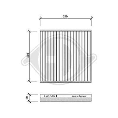 Abbildung von DIEDERICHS DCI1070 Innenraumfilter Aktivkohlefilter 210 206 30 Climate RENAULT: LAGUNA 2, 2 Grandtour, Vel Satis