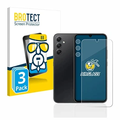 Abbildung von BROTECT Schutzglas für Samsung Galaxy A34 5G (Display+Kamera) (3 Stück) Schutzfolie Panzer Folie Glas [Extrem Kratzfest 9H, Anti Fingerprint,