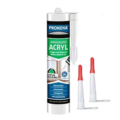 Abbildung von Maler Acryl weiß Innen &amp; aussen Dichtstoff 300ml Kartusche schnell überstreichbar und sehr alterungsbeständig (Weiß)