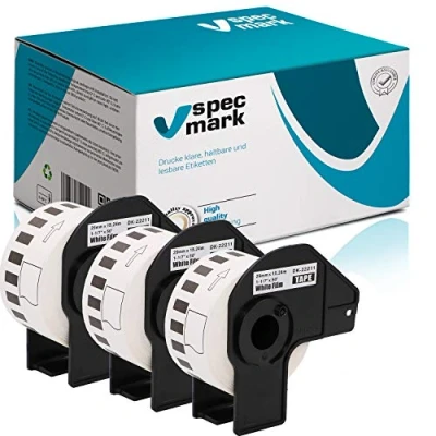 Abbildung von specmark 3 Rollen Endlosetiketten kompatibel mit Brother DK 22211 29mm x 15,24m Etiketten für allen QL Etikettendruckern 570 700 800