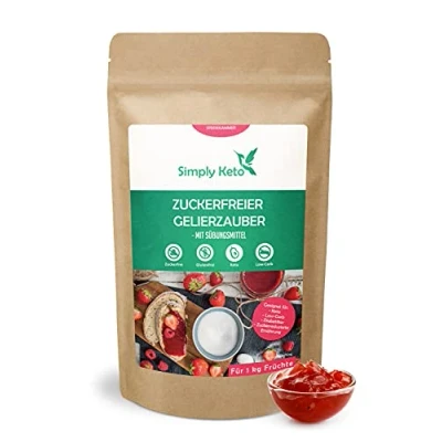 Abbildung von Simply Keto Gelierzauber 230g Erythrit Gelierzucker Ohne Zucker Zur Zubereitung von Lower Carb* &amp; Marmelade Für 1kg Früchte Gesüßt mit Stevia Vegan Zuckerzusatz
