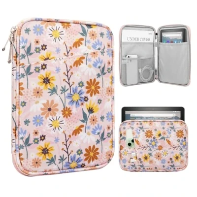 Abbildung von TiMOVO 8 9 Zoll Tablet Tasche für das Neue iPad Mini 7 (A17 Pro, 2024), 6 (8,3 Zoll, 2021), 5/4/3/2/1, Tragbare Schutztasche Mini, Gelb Blume