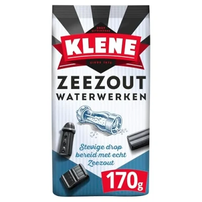 Abbildung von Klene Zeezout Waterwerken 170g I Lakritz aus den Niederlanden mit Meersalz salzige Lakritze